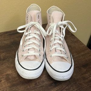 Light pink Converse high tops size 9